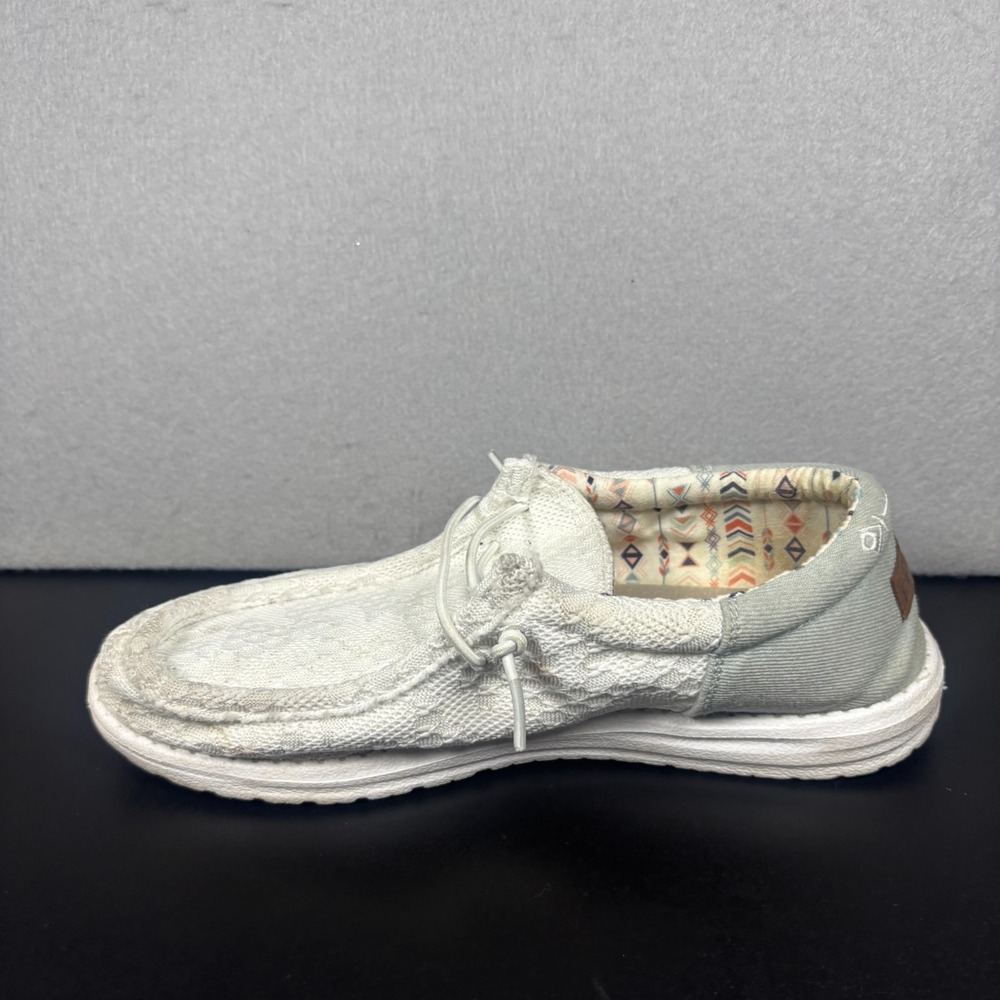 HEYDUDE Wally Women Boho White Crochet Slip On Shoes Size 8 Casual Loafers - Picture 13 of 13